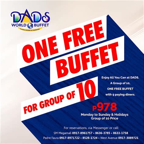 dads promo|Manila Shopper: Dads World Buffet Ongoing Promos.